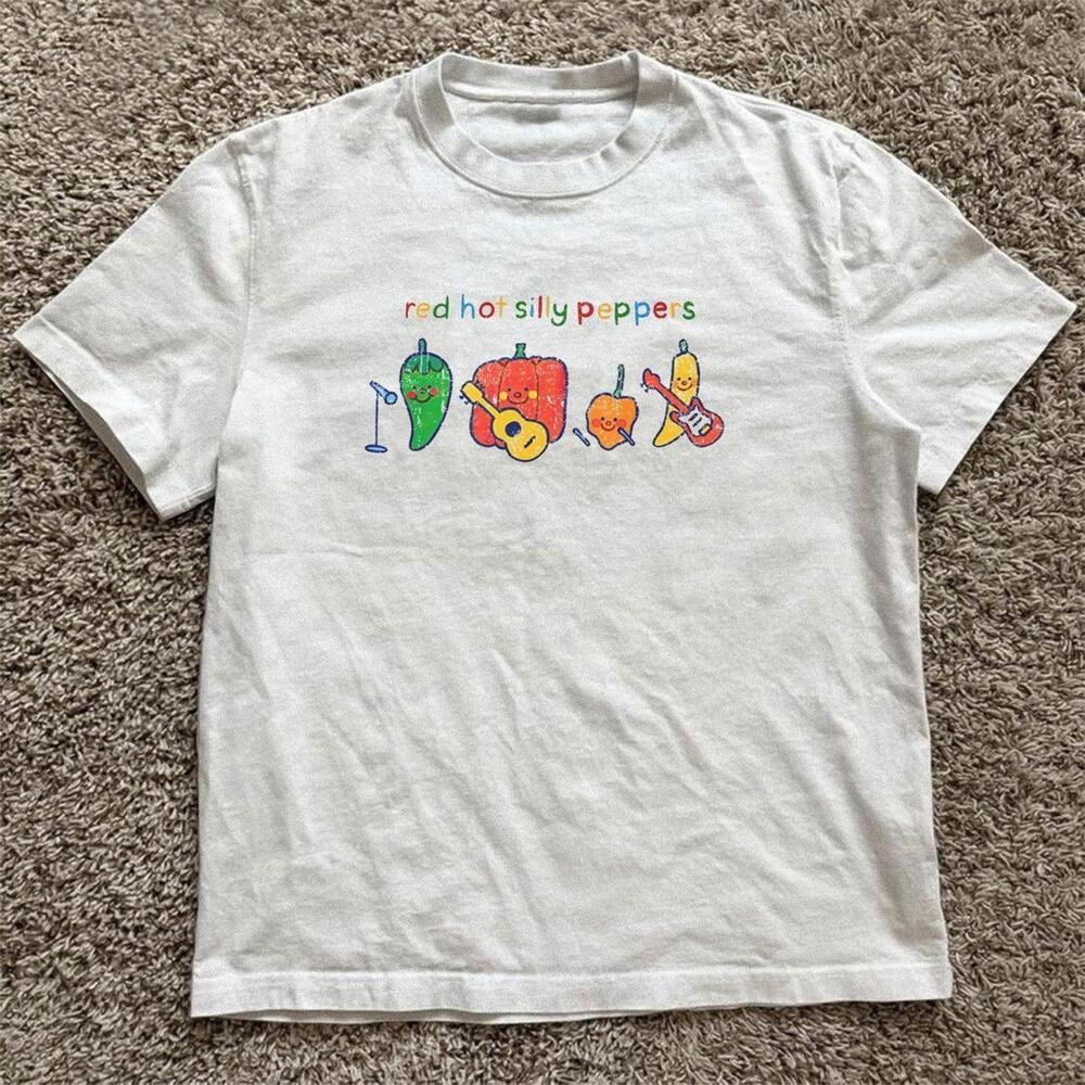 White Red Hot Silly Peppers T Shirt